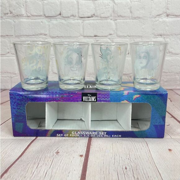 Disney Villains Glassware Set Of Four Shot Glass Set 1.5 Oz Each - Picture 3 of 6